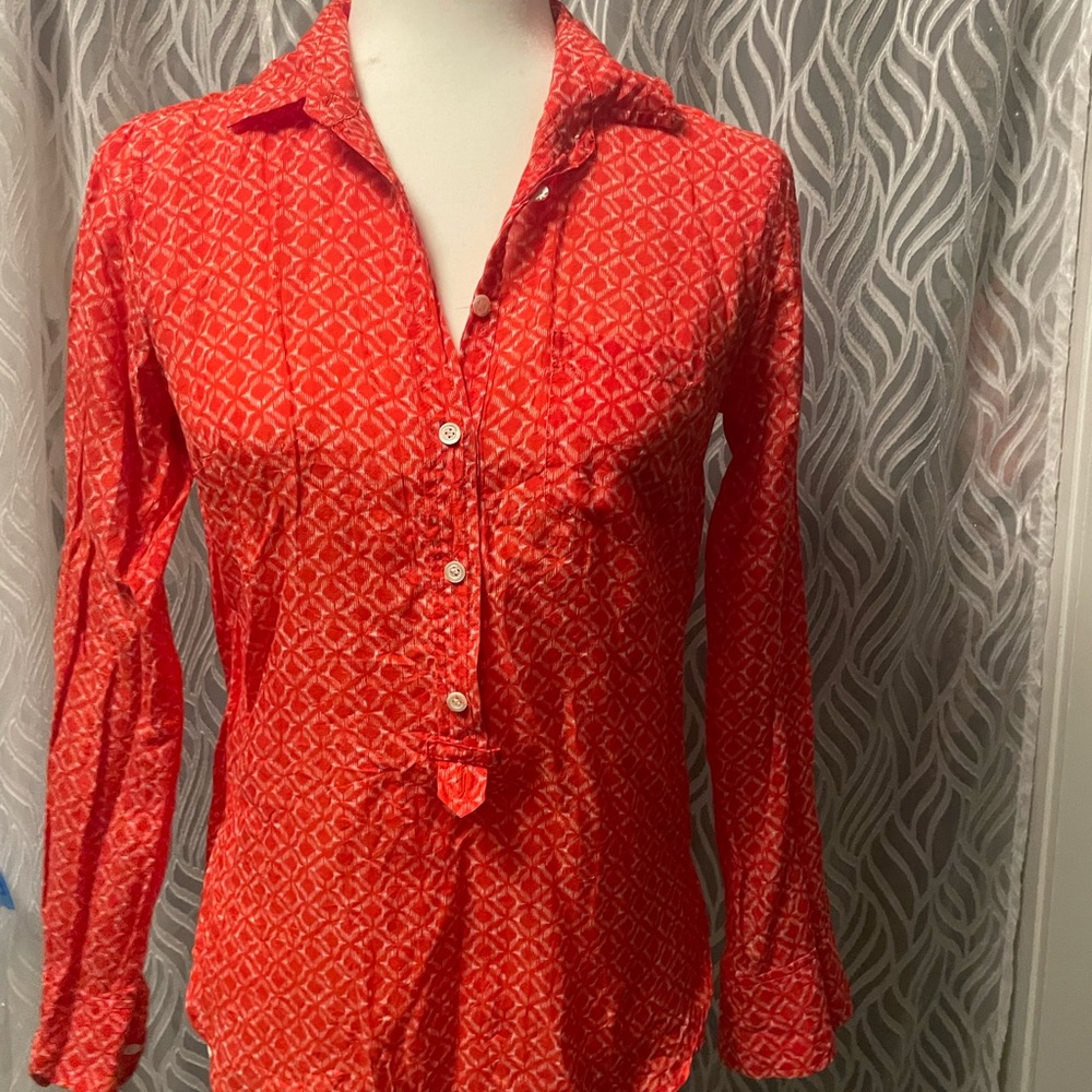 J. Crew Red Diamond Button Down Shirt
